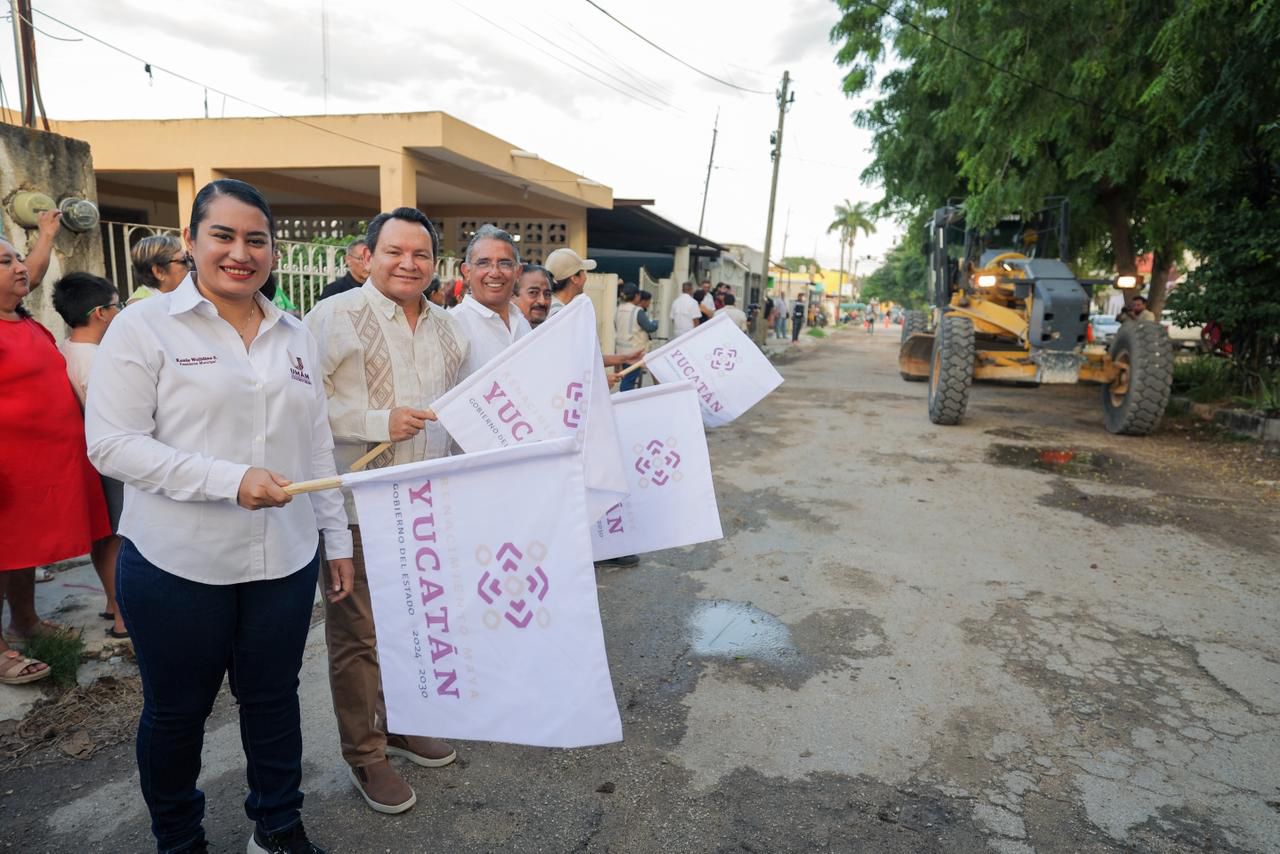 Plan Bienestar para Yucatán llega a Umán con obras de reconstrucción de calles.